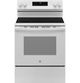 GE® 400 Series 30" White Freestanding Electric Range-0