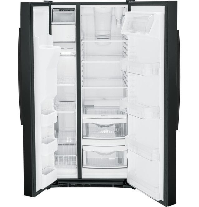 GE® 33 in. 23.0 Cu. Ft. Black Side-by-Side Refrigerator-3