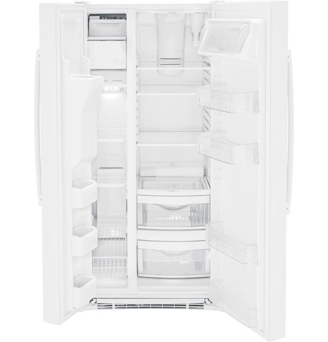GE® 33 in. 23.0 Cu. Ft. White Side-by-Side Refrigerator-3