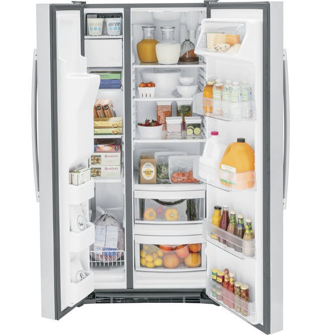 GE® 33 in. 23.0 Cu. Ft. Fingerprint Resistant Stainless Steel Side-by-Side Refrigerator-3