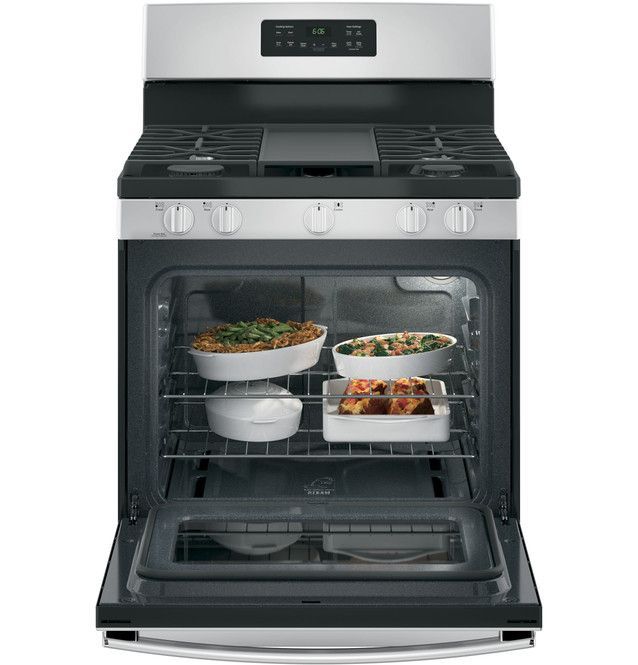 GE® 30" Stainless Steel Freestanding Gas Range-3