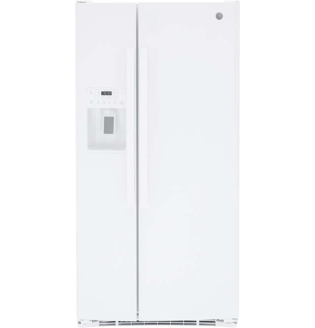 GE® 33 in. 23.0 Cu. Ft. White Side-by-Side Refrigerator