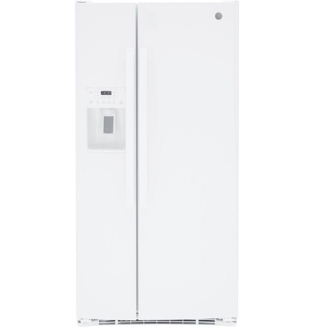 GE® 33 in. 23.0 Cu. Ft. White Side-by-Side Refrigerator-0